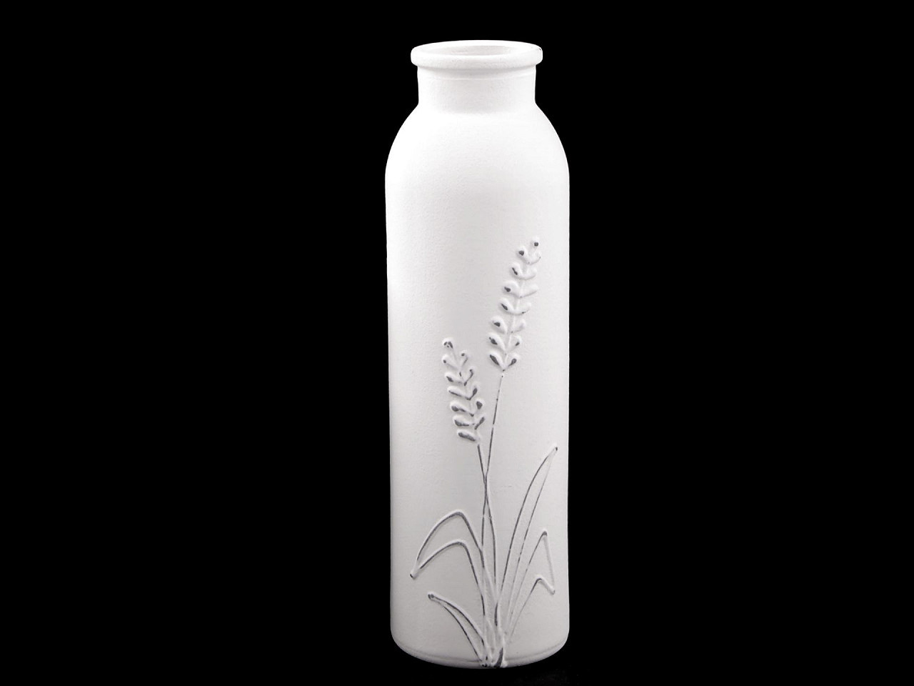 Skleněná vintage váza 12,5 cm, 19 cm, barva 2 (19 cm) bílá