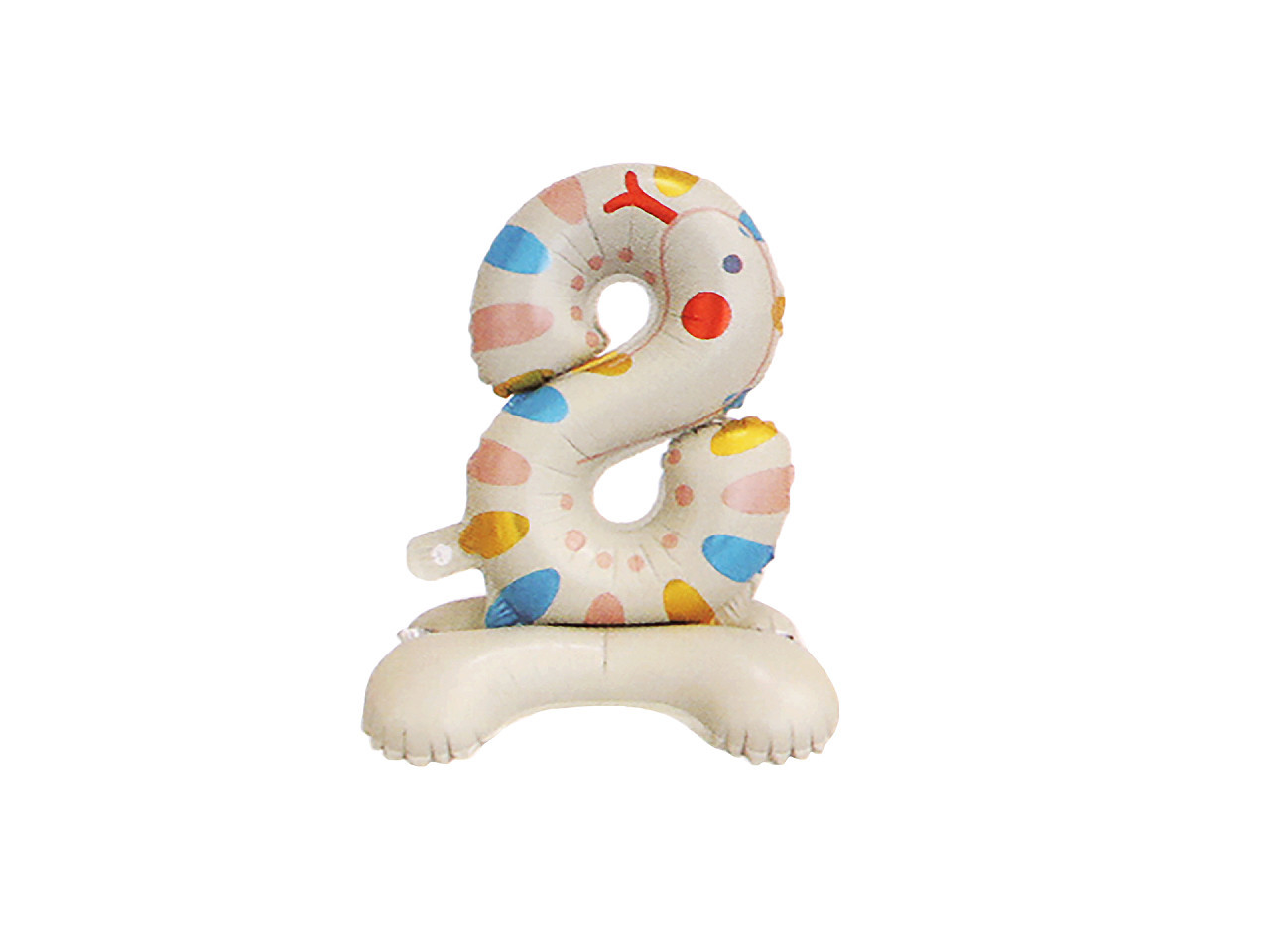 Narozeninové nafukovací číslice stojící - zvířátka, barva 8 ecru had
