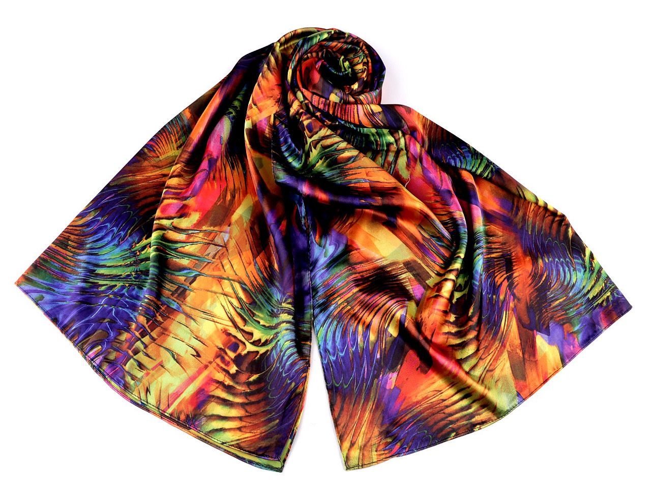 Saténový šátek / šála 70x165 cm, barva 47 oranžová