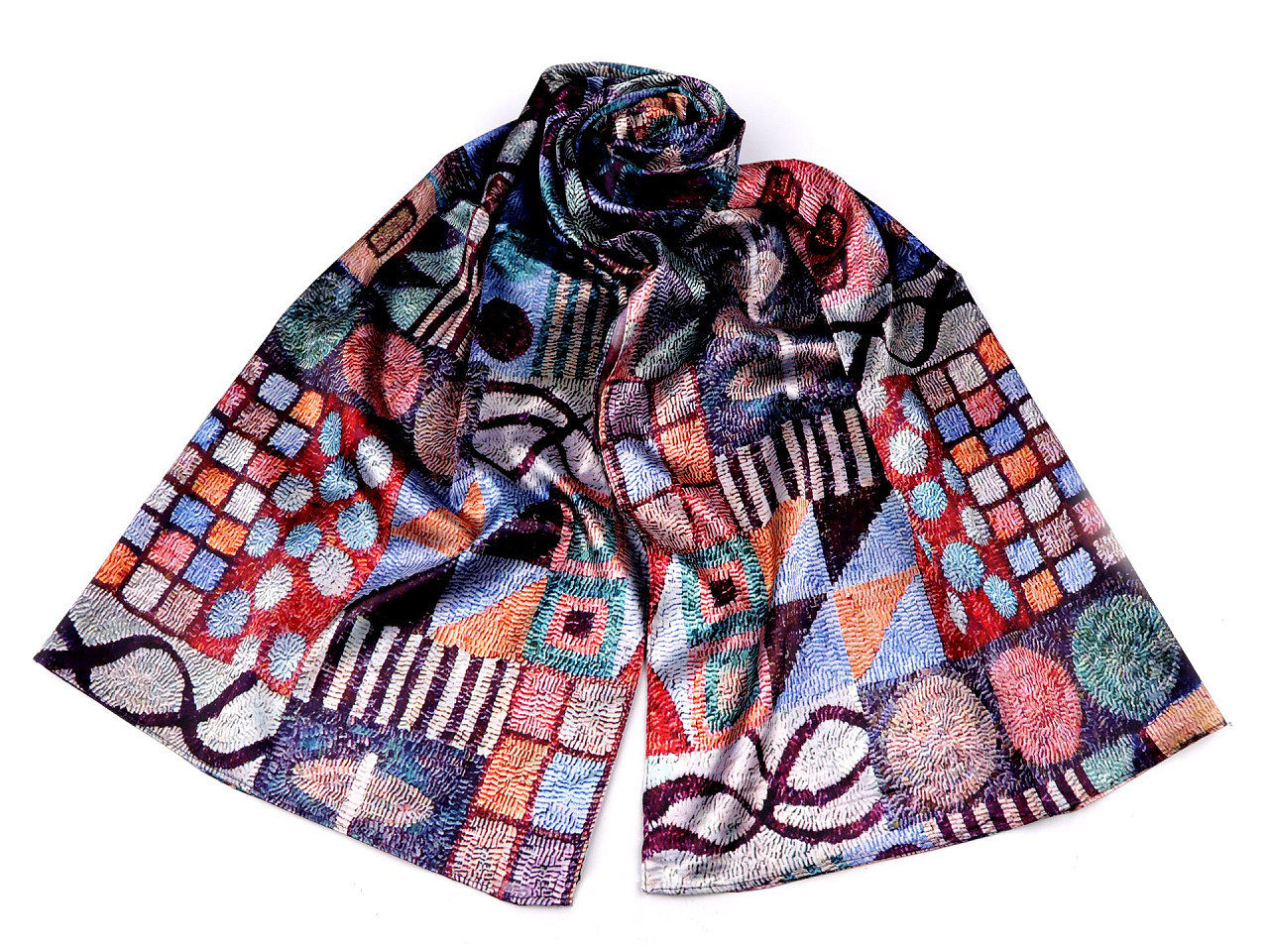 Saténový šátek / šála 70x165 cm, barva 27 fialová švestka