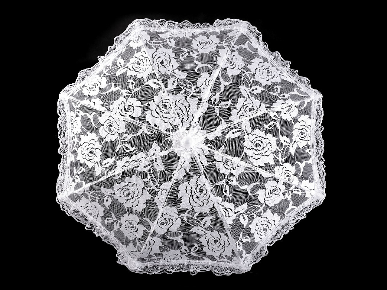 Svatební krajkový deštník mini pro družičky, barva 1 bílá