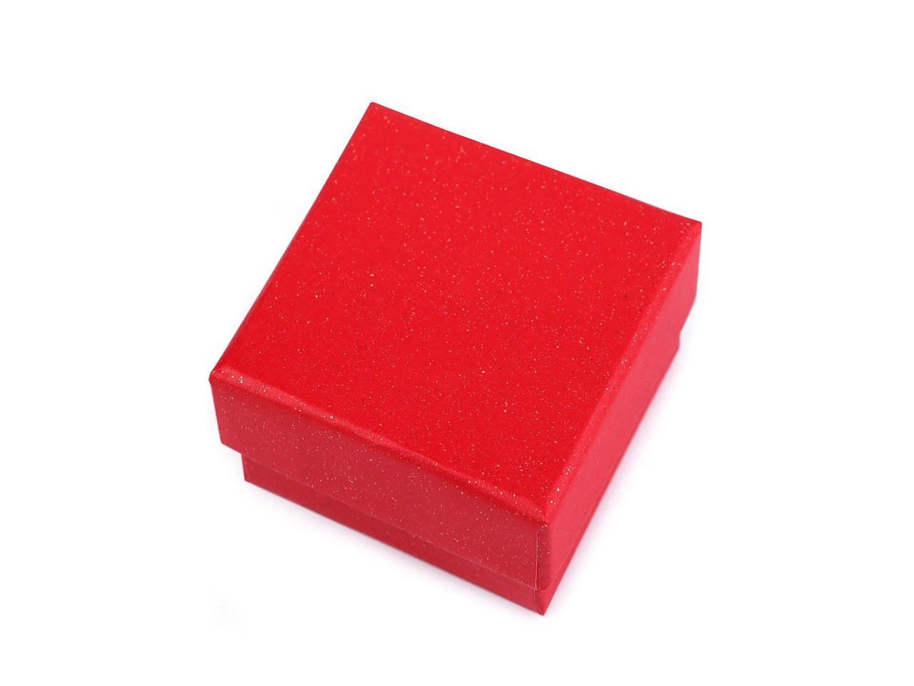Krabička na šperky 5,5x5,5 cm, barva 3 červená třpytivé