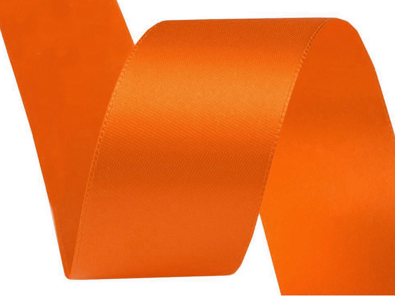 Atlasová stuha oboulící svazky po 5 m šíře 40 mm, barva 248 oranžová
