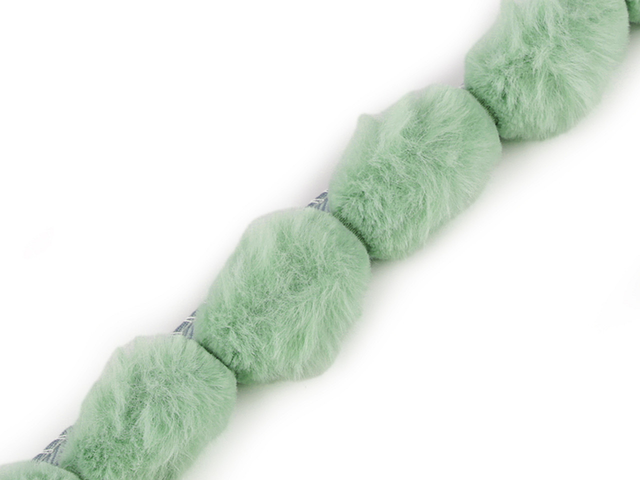 Všívací lemovka / lampas z umělé kožešiny šíře 3 cm, barva 5 zelená past.sv.