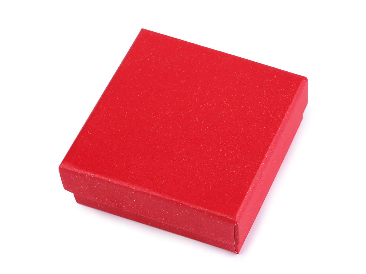 Krabička na šperky 9x9 cm, barva 2 červená třpytivé