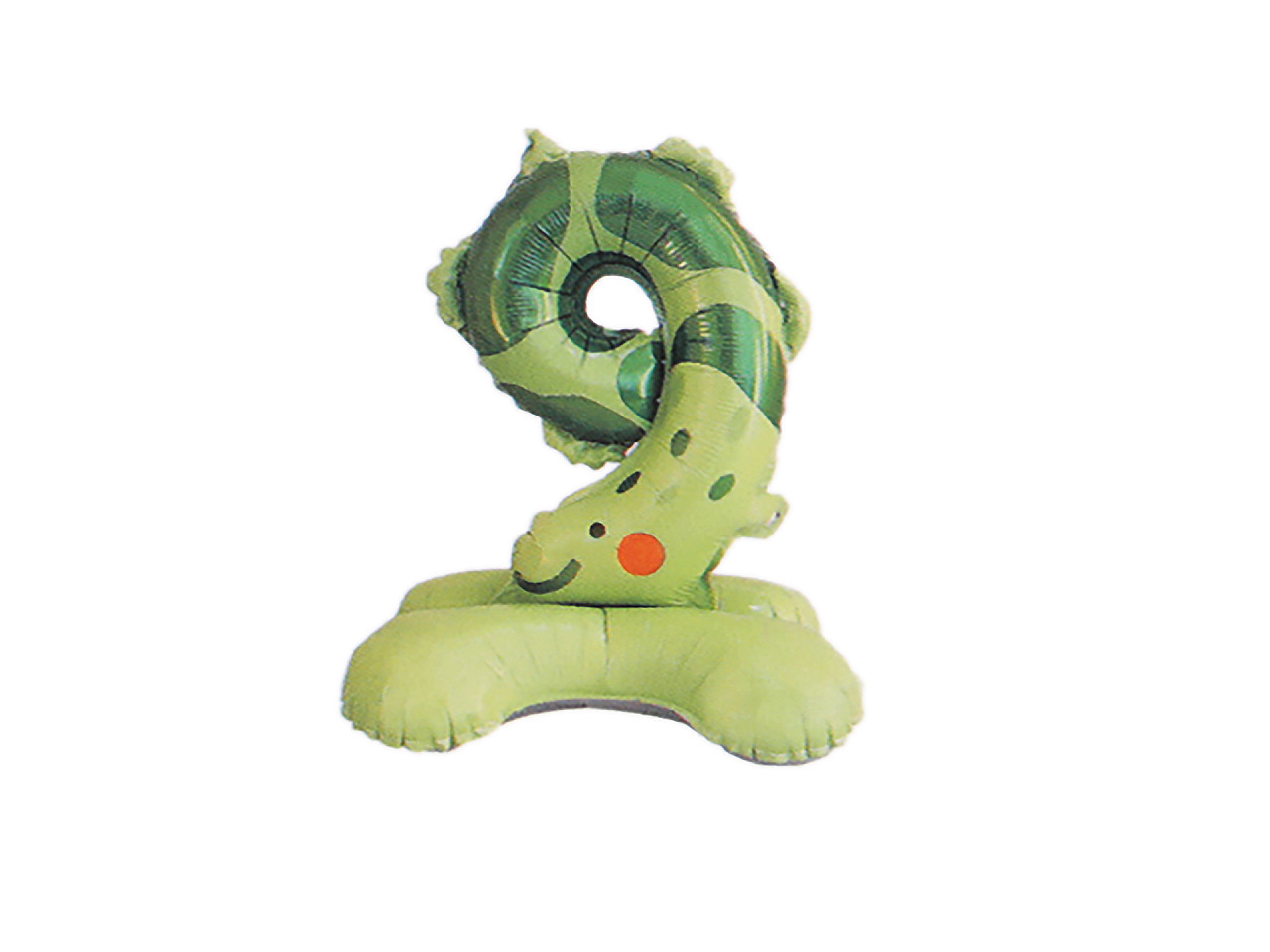 Narozeninové nafukovací číslice stojící - zvířátka, barva 9 zelená sv. housenka