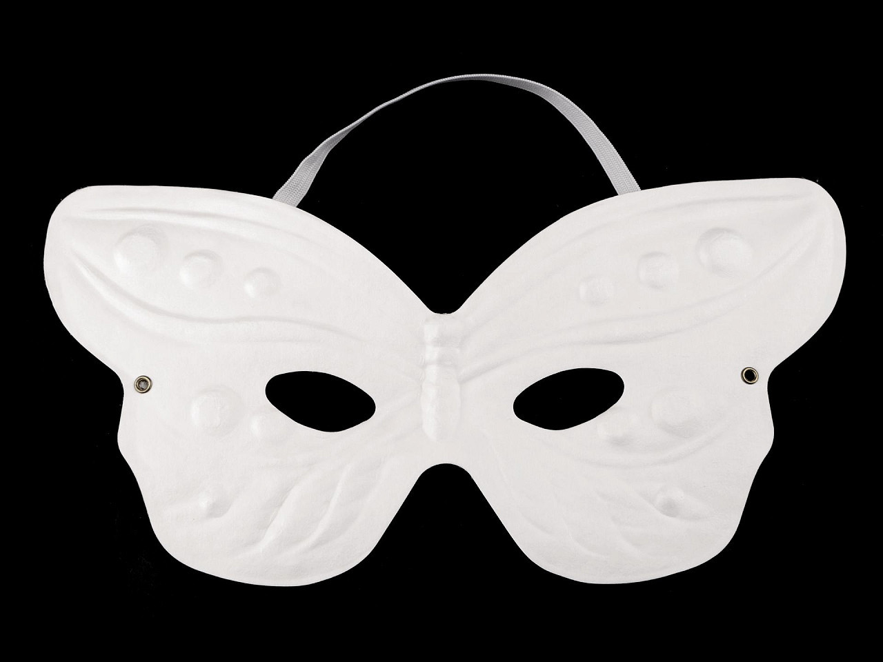 Karnevalová maska - škraboška k domalování motýl, barva bílá