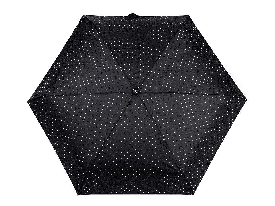 Skládací mini deštník s puntíky, barva 6 černá