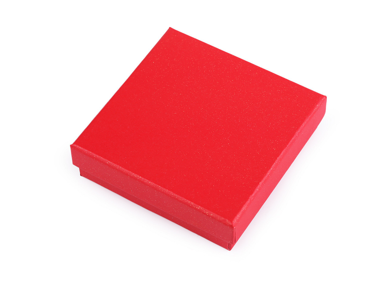 Krabička na šperky 11x11 cm, barva 3 červená třpytivé