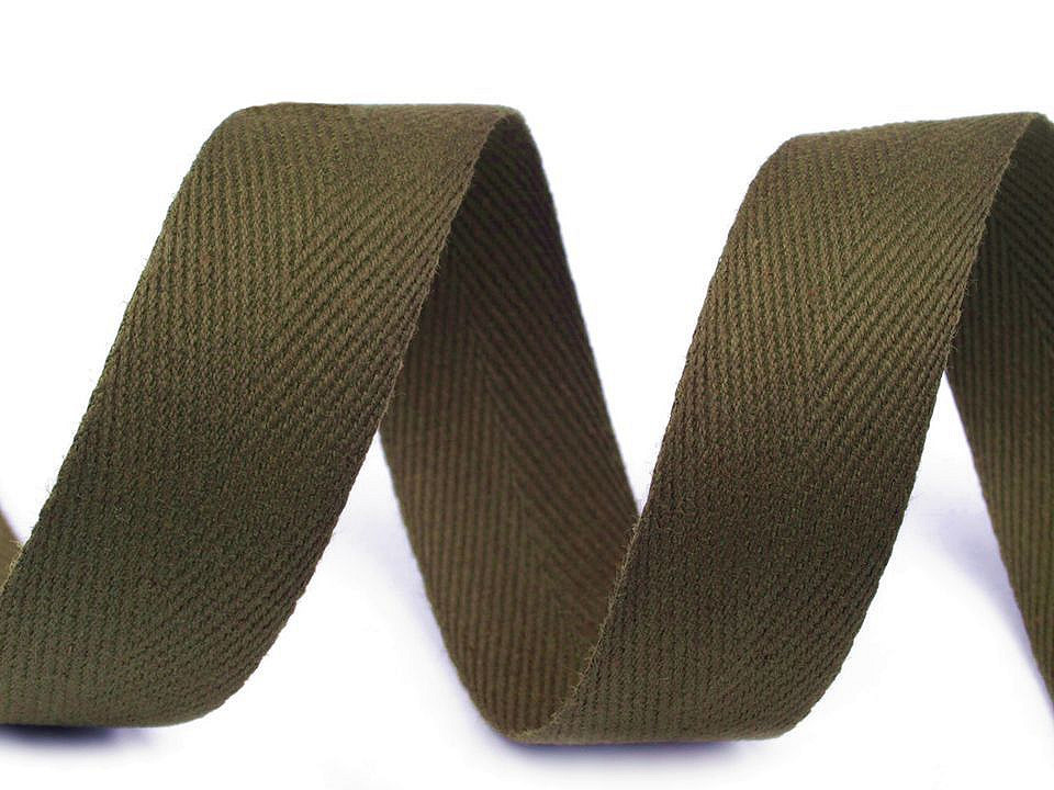 Keprovka - tkaloun šíře 20 mm, barva 4803 Military Olive