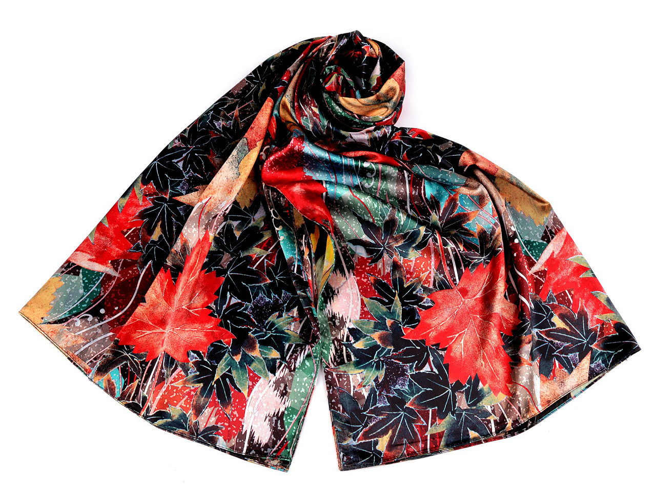 Saténový šátek / šála 70x165 cm, barva 46 červená