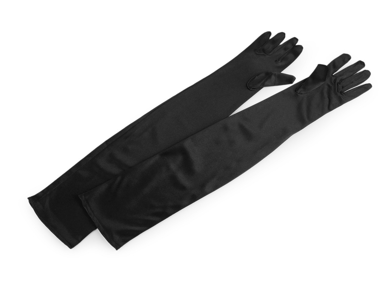 Dlouhé společenské rukavice saténové, barva 2 černá