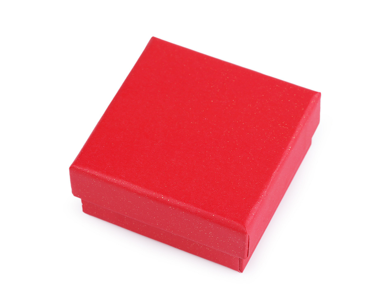 Krabička na šperky 7x7 cm, barva 2 červená třpytivé