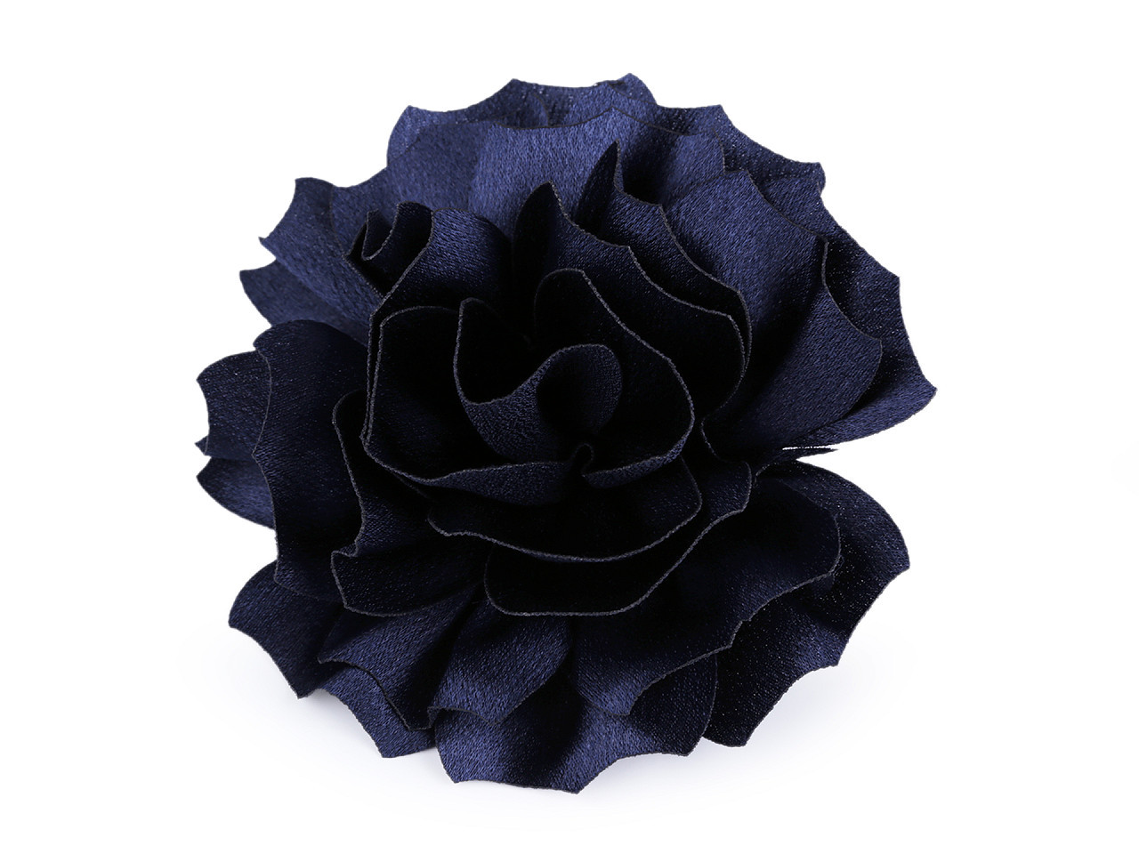 Brož / ozdoba do vlasů saténový květ Ø11 cm, barva 4 modrá tmavá