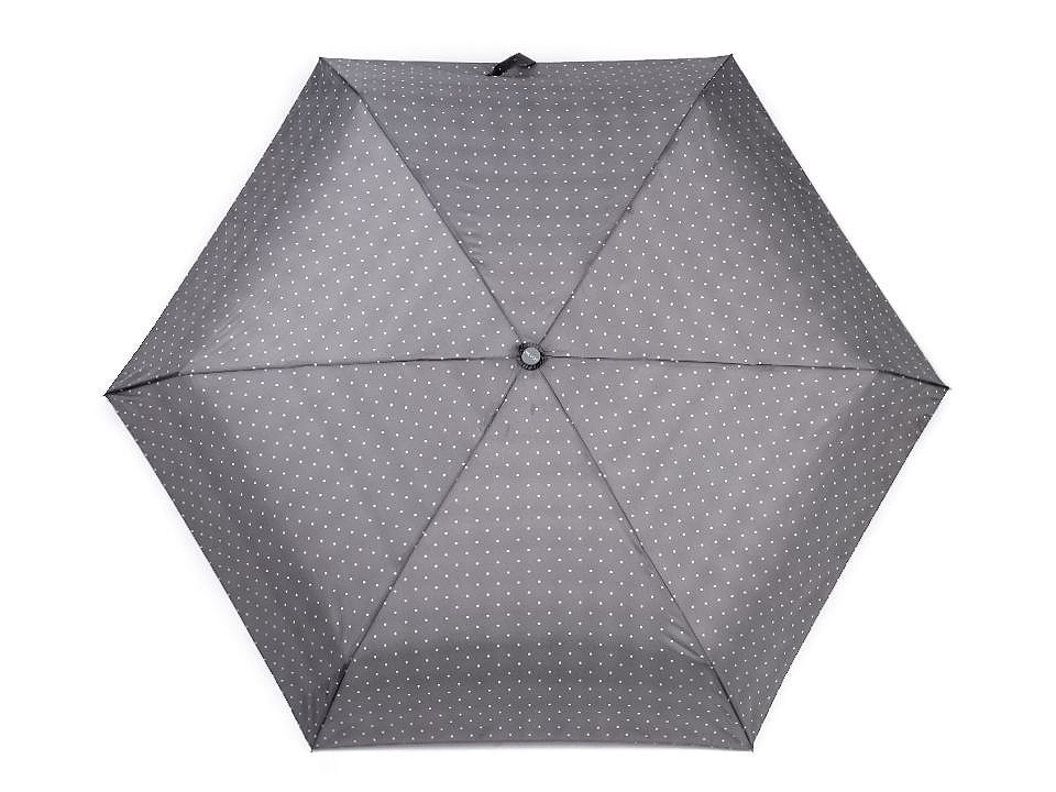 Skládací mini deštník s puntíky, barva 5 šedá