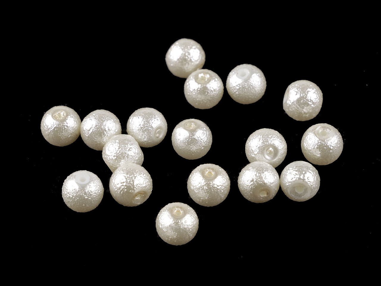 Skleněné voskové perly vroubkované Ø10 mm, barva 21 perlová