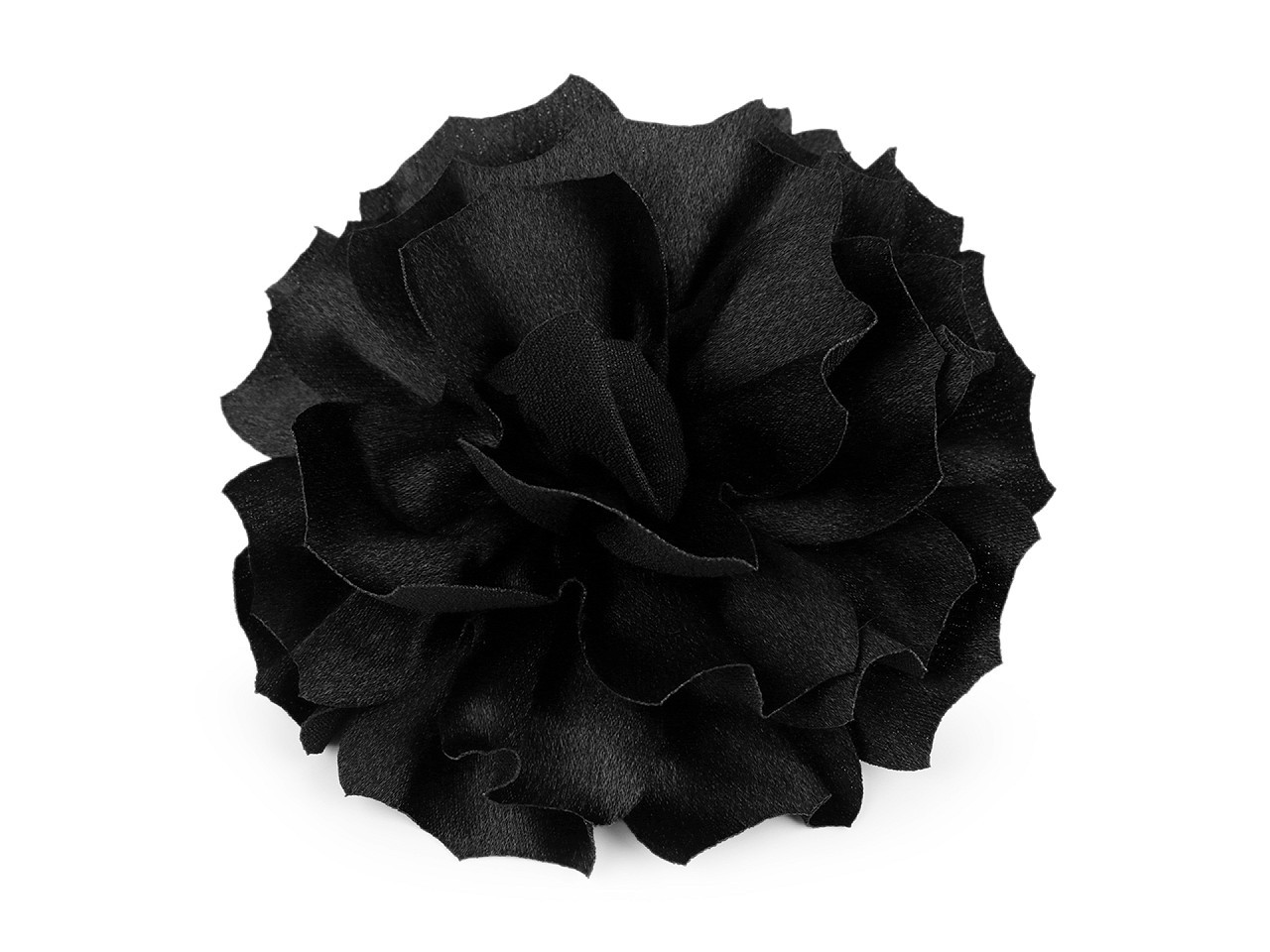 Brož / ozdoba do vlasů saténový květ Ø11 cm, barva 5 černá