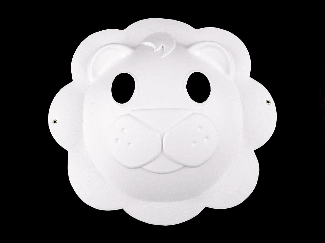 Karnevalová maska - škraboška k domalování zvířátka, barva 3 bílá lev
