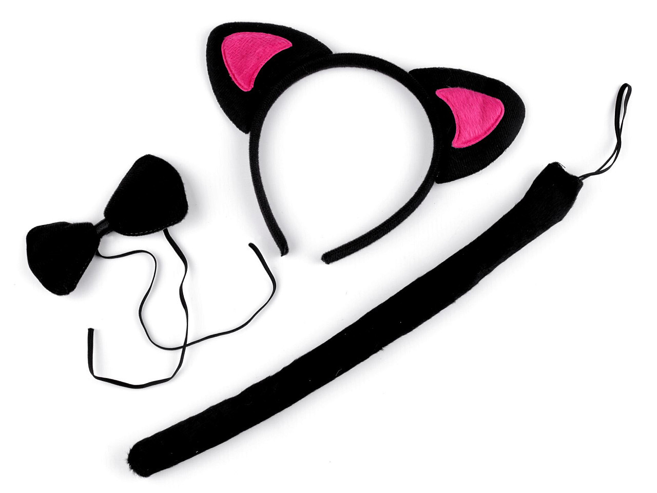 Karnevalová sada - kočka, dalmatin, myška, tygr, barva 3 černá kočka