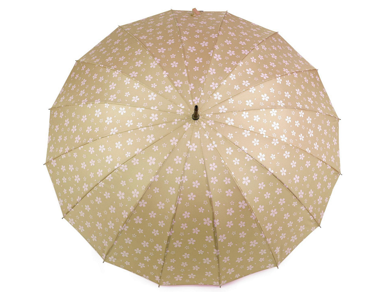 Dámský vystřelovací deštník květy, barva 2 krémová tmavá