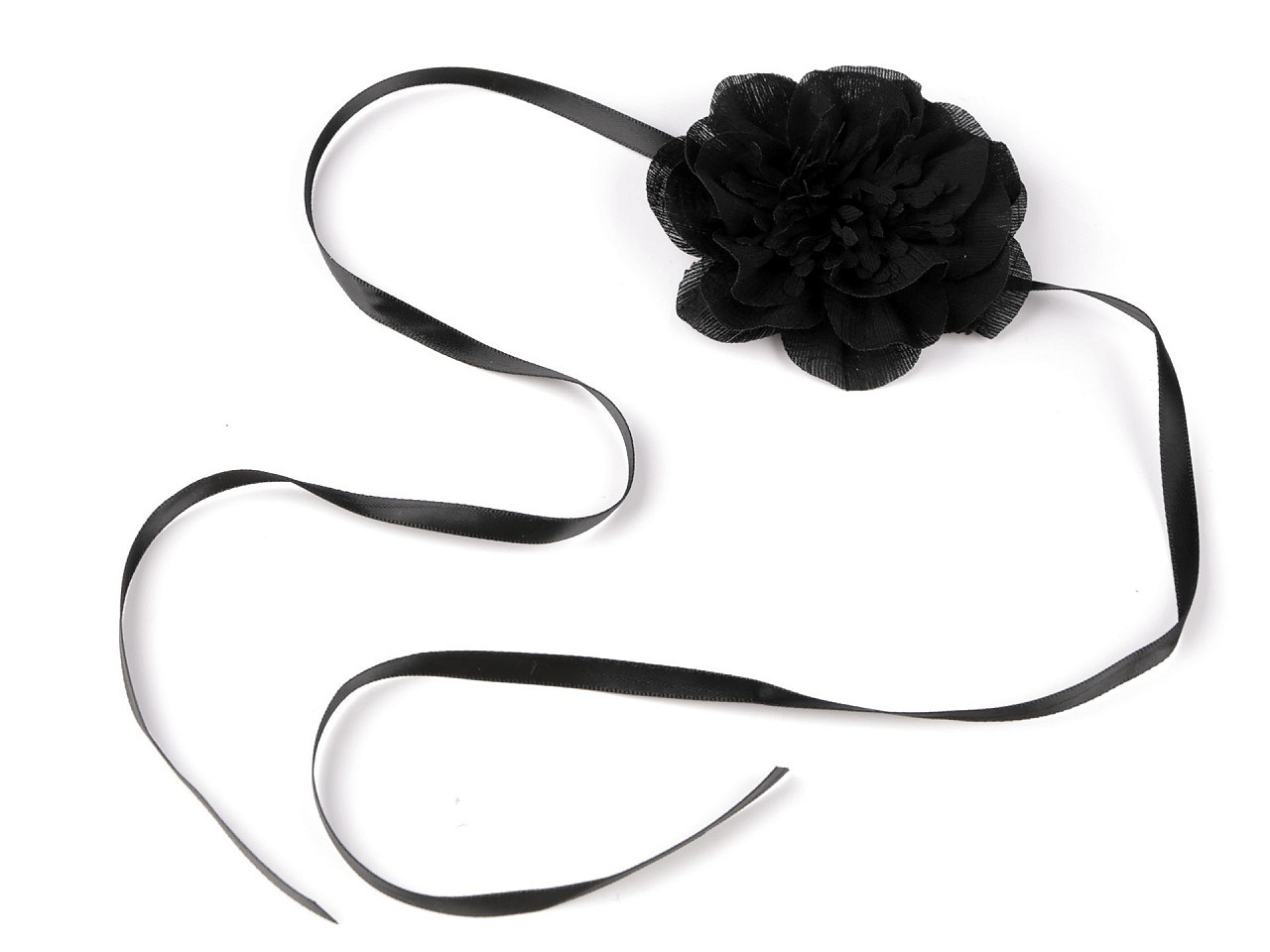 Náhrdelník květ gotický / ozdoba na krk, barva 1 (Ø9 cm) černá mat