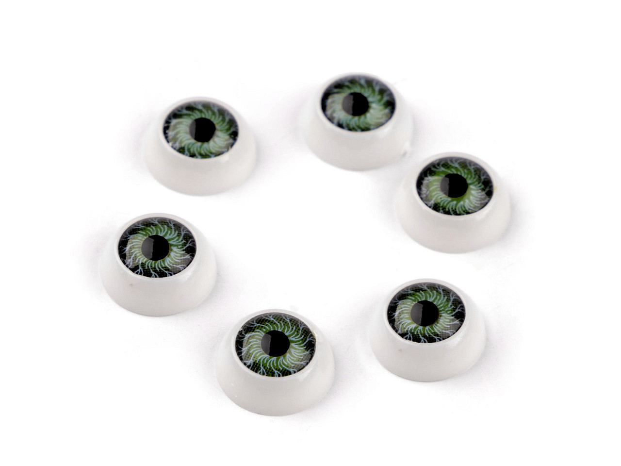 Plastové oči k nalepení Ø12 mm, barva 3 zelenošedá světlá