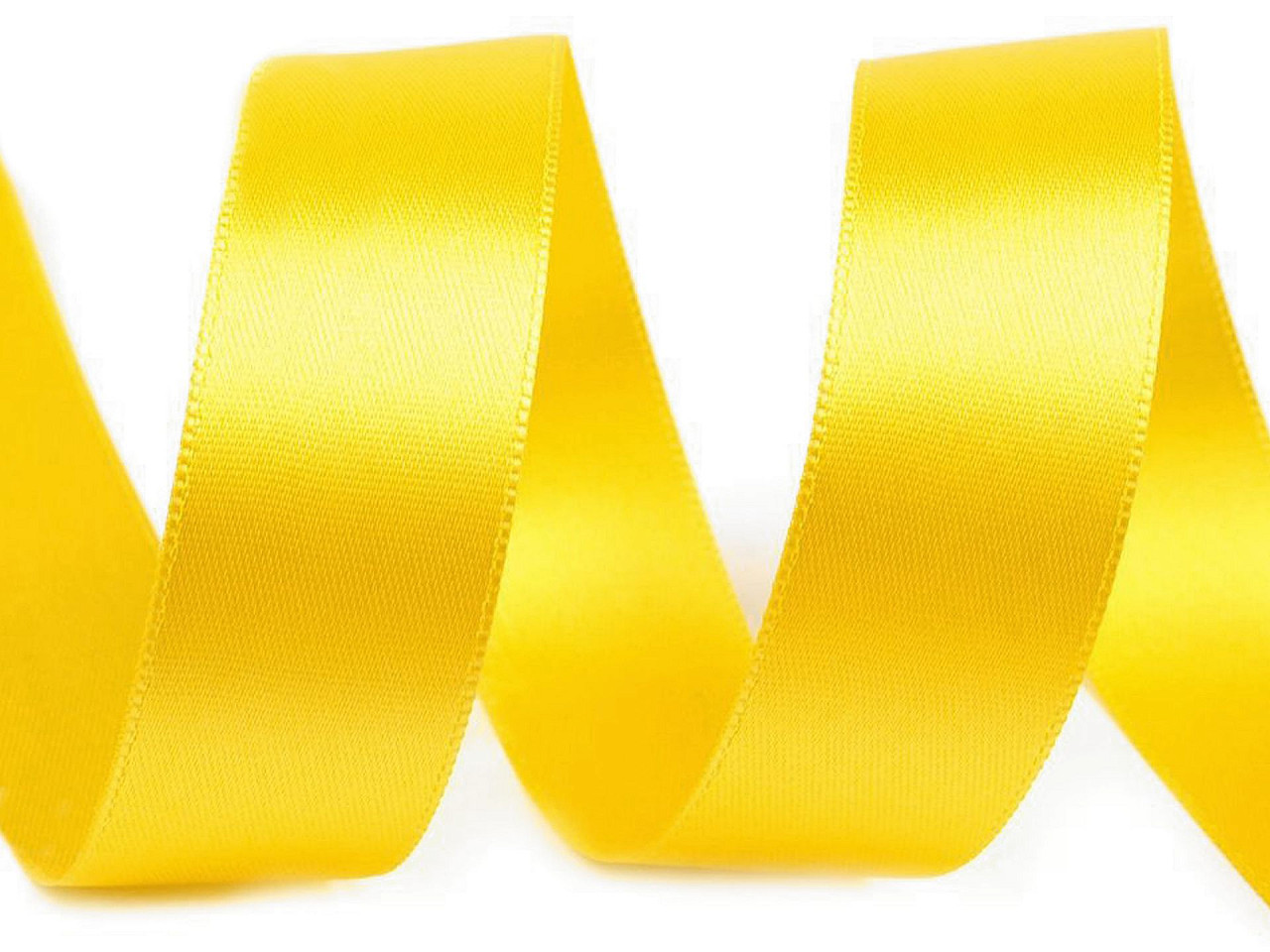 Atlasová stuha oboulící svazky po 5 m šíře 24 mm, barva 207 žlutá