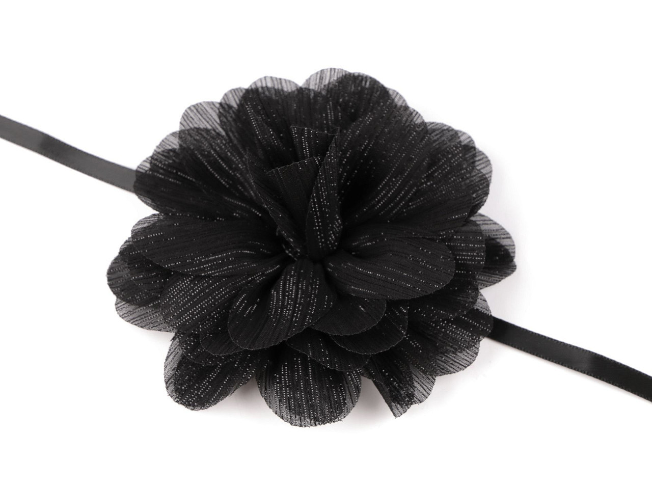 Náhrdelník květ gotický / ozdoba na krk, barva 2 (Ø10,5 cm) černá lesk