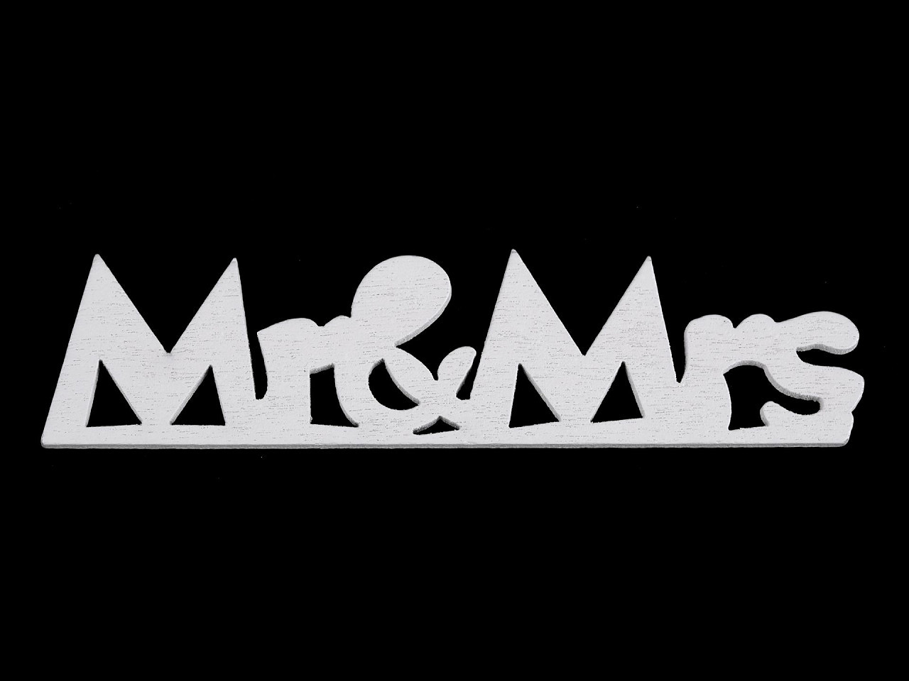 Svatební dřevěný nápis Mr&Mrs, barva bílá