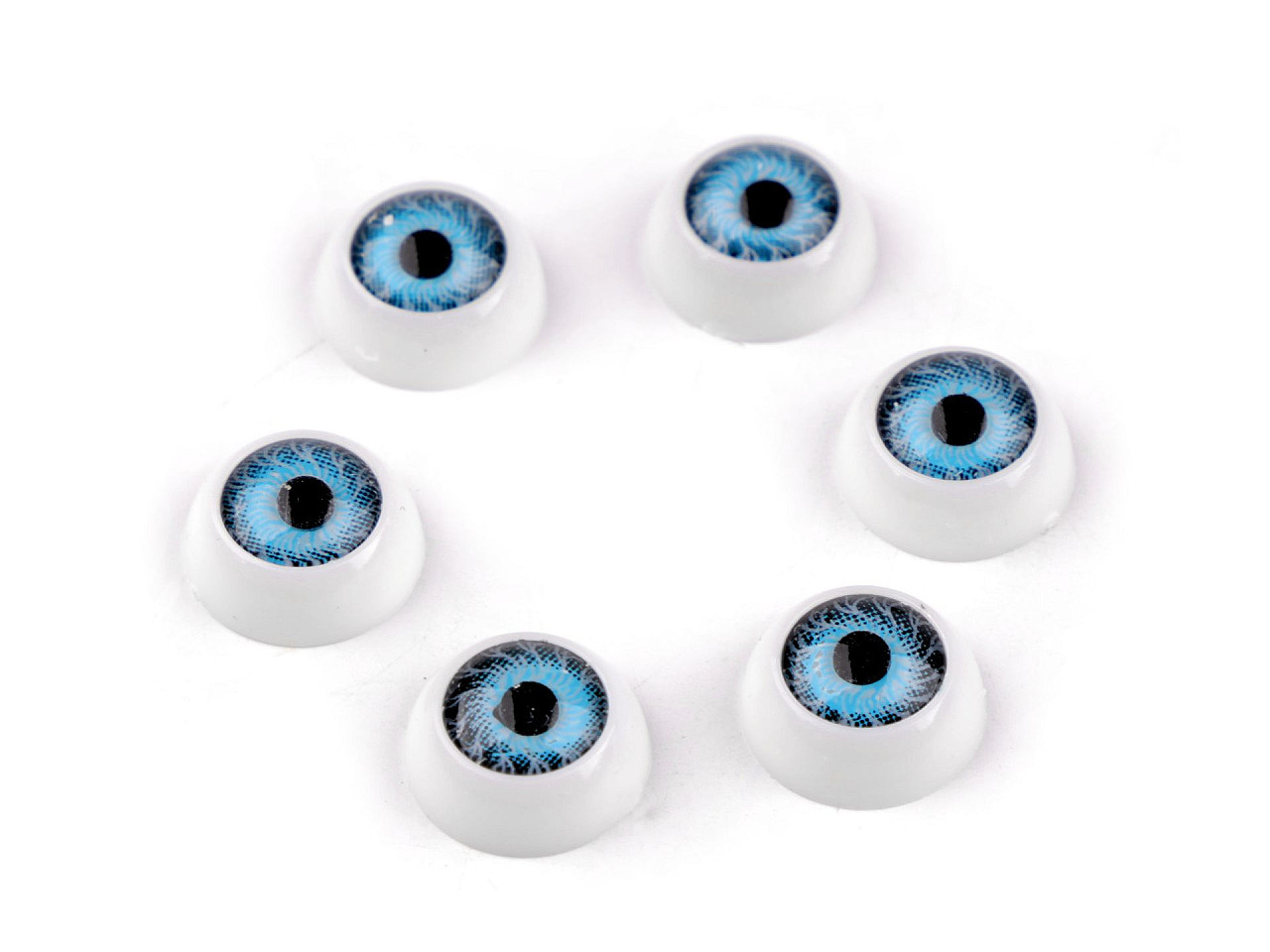 Plastové oči k nalepení Ø12 mm, barva 1 modrá