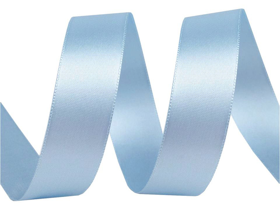 Atlasová stuha oboulící šíře 24 mm, barva 401 modrá světlá