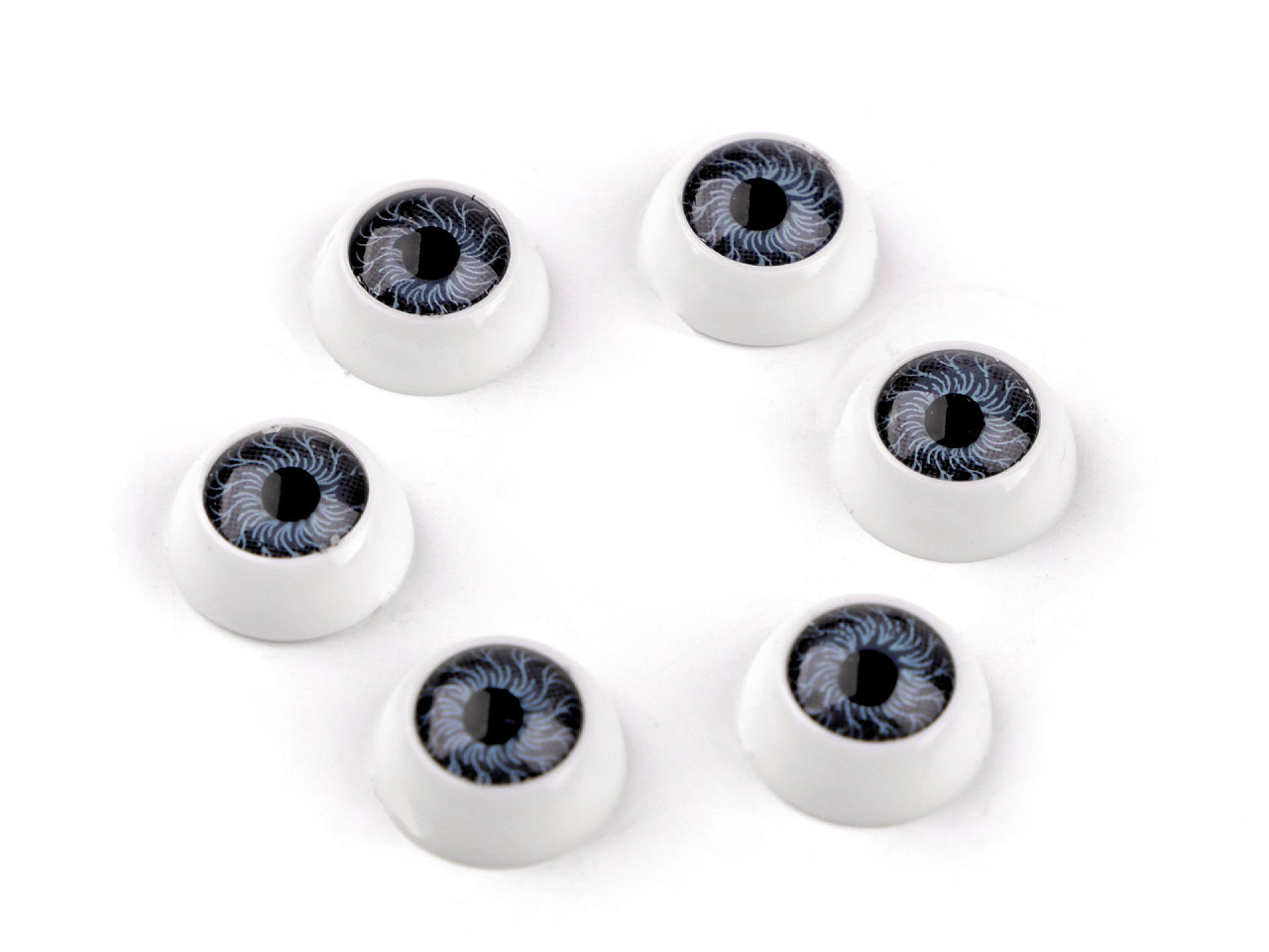 Plastové oči k nalepení Ø12 mm, barva 2 modrá popelavá