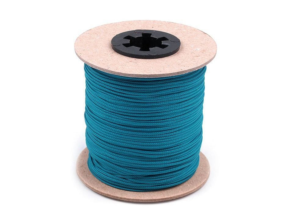 Oděvní šňůra PES Ø1,5 mm, barva 5277 modrá tyrkys