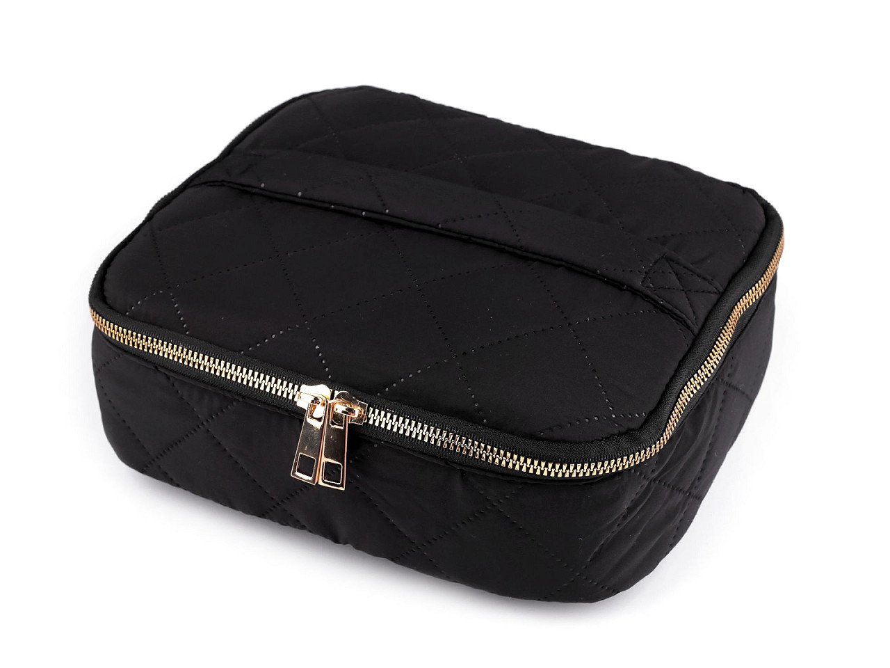 Kosmetická taška / kufřík prošívaný 24x20 cm, barva 3 černá