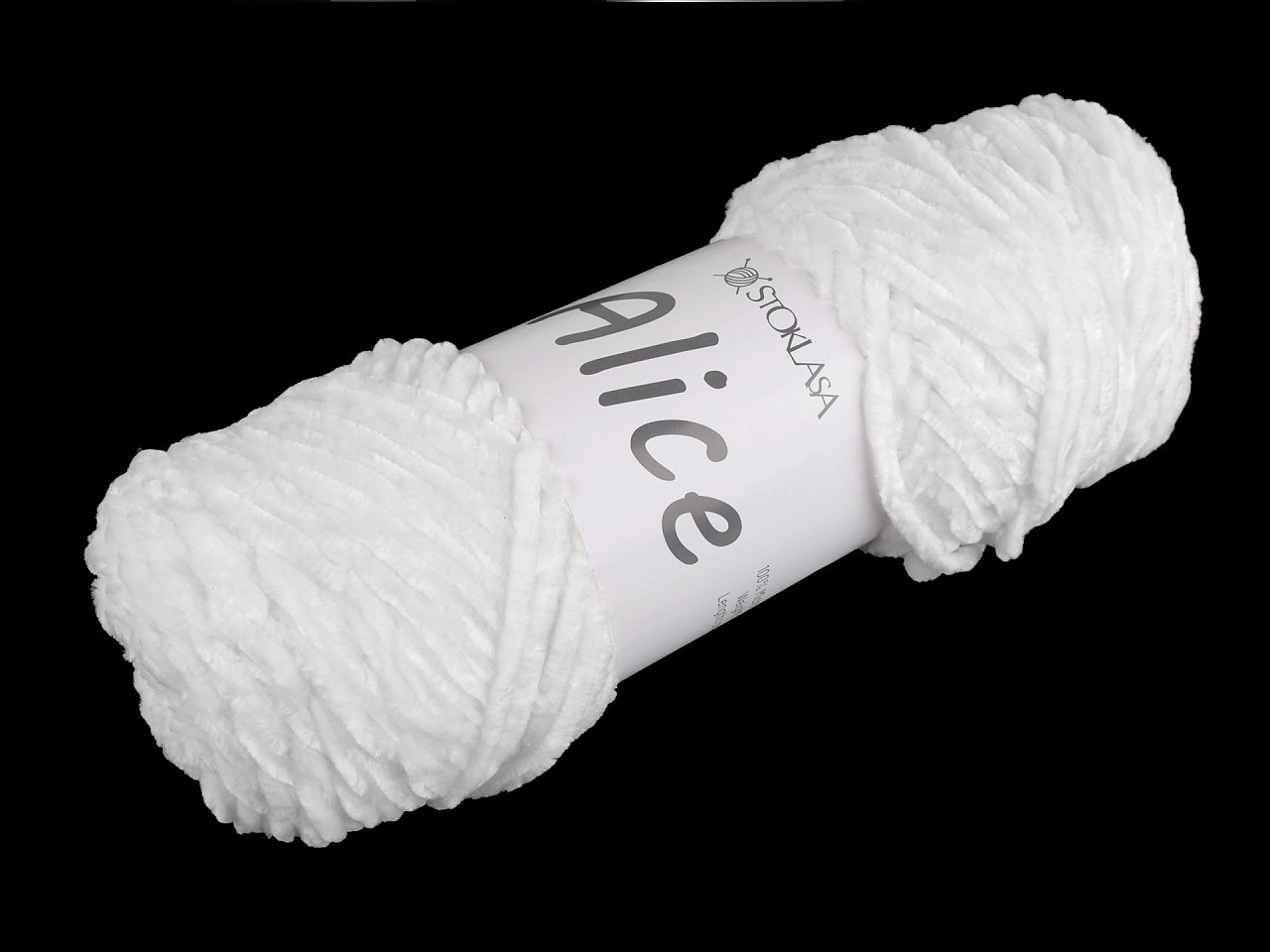 Pletací žinylková příze Alice 100 g, barva 1 bílá