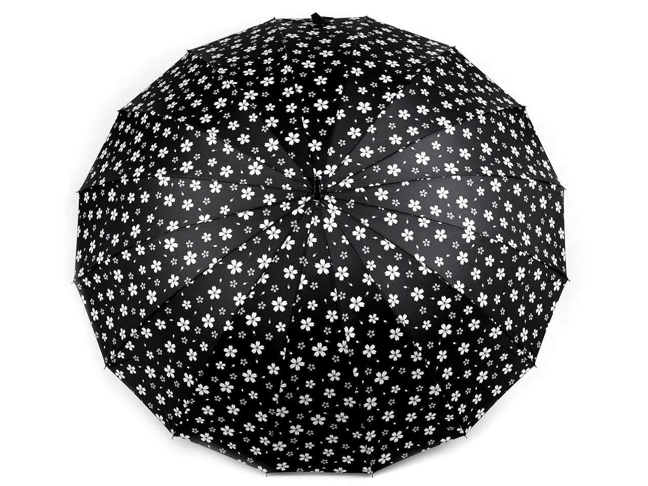 Dámský vystřelovací deštník květy, barva 5 černá
