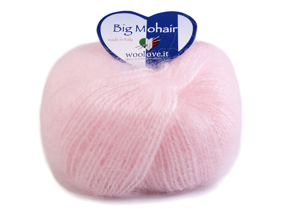 Pletací příze Big Mohair 25 g, barva 2 (4) růžová nejsv.