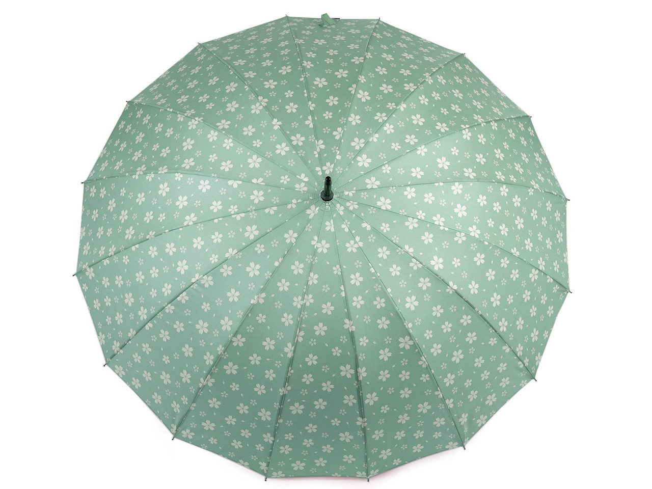 Dámský vystřelovací deštník květy, barva 3 zelená pastelová sv.