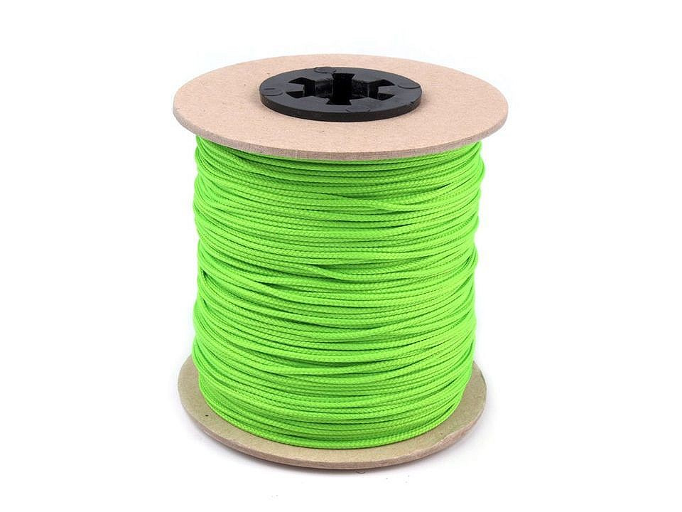 Oděvní šňůra PES Ø1,5 mm, barva 5474 zelená limetková neon