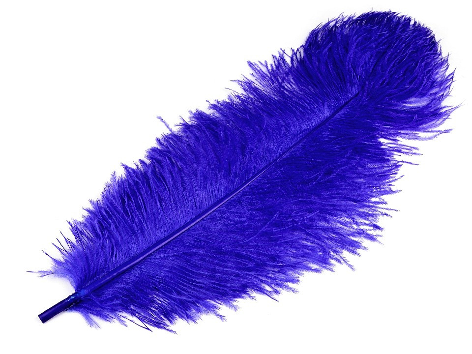 Pštrosí peří délka 60 cm, barva 19 modrá královská