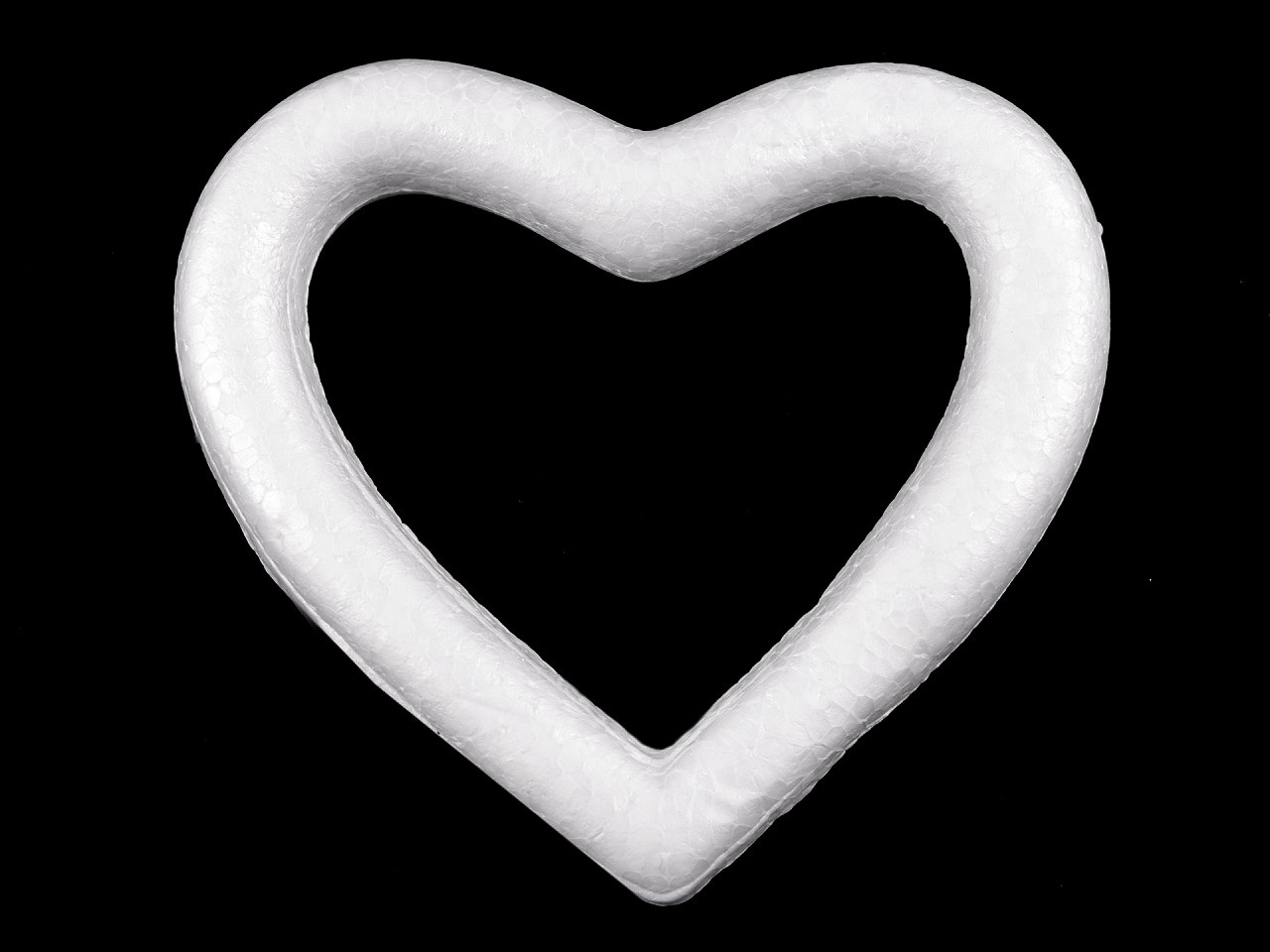 Srdce 10,5x11,5 cm polystyren, barva bílá