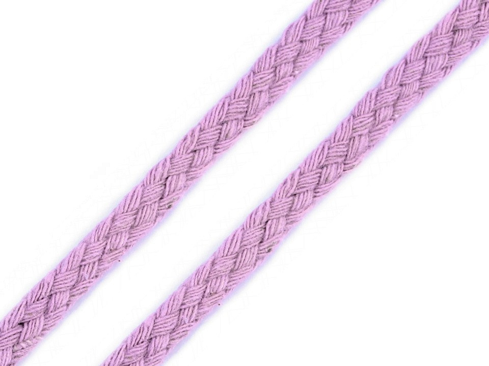 Oděvní / dekorační bavlněná šňůra Ø6 mm, barva 11 lila