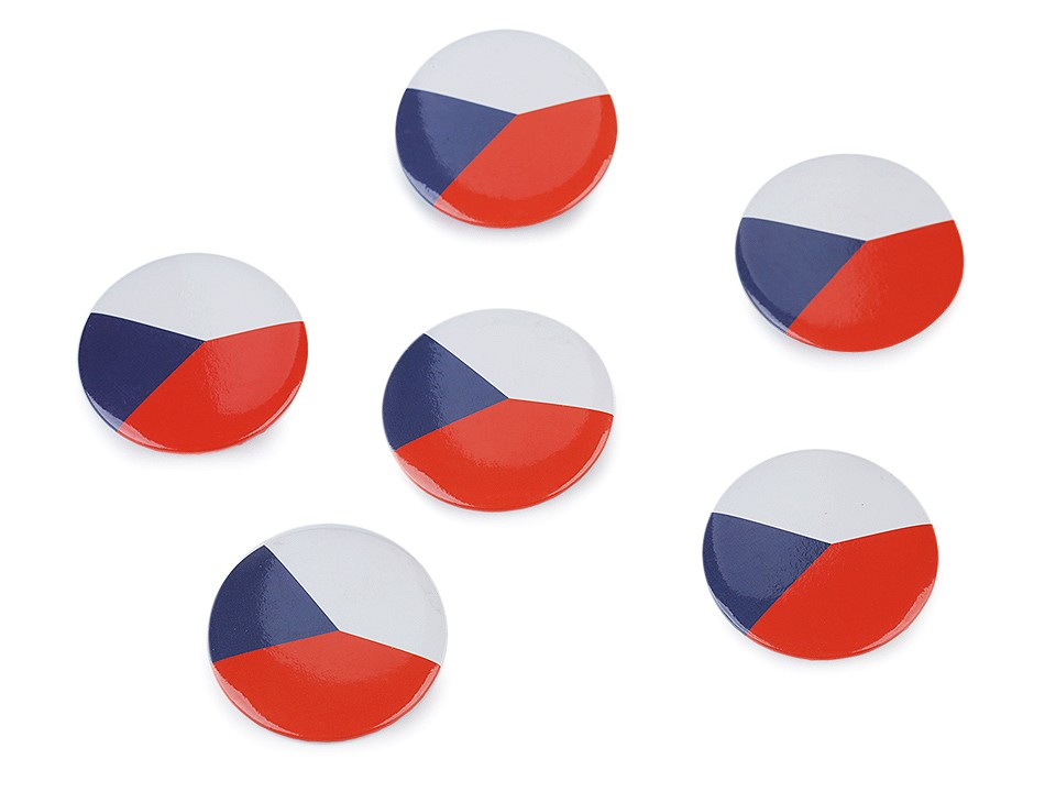 Brož - vlajka Česká republika Ø3,5 cm, barva 1 viz foto