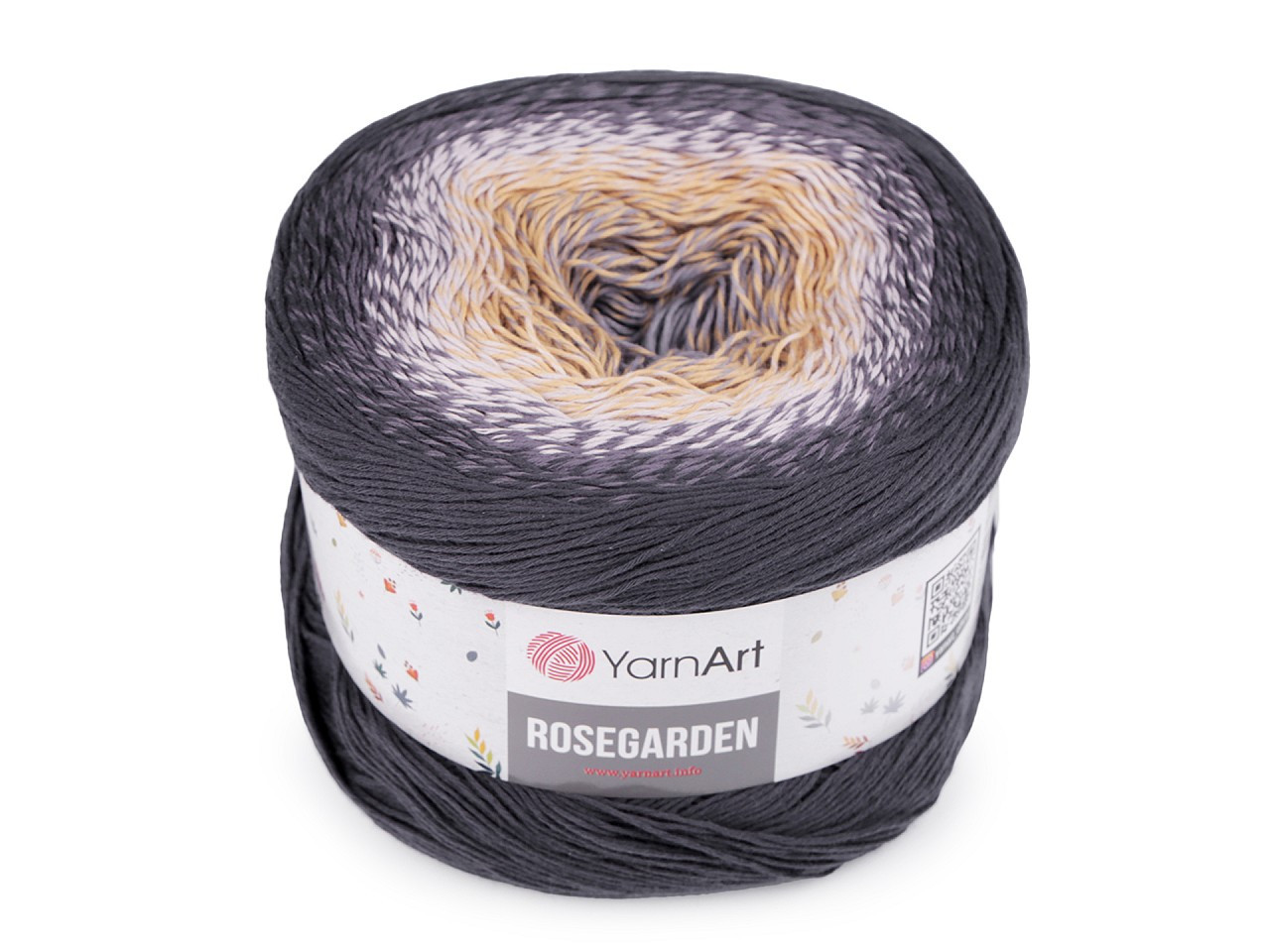 Bavlněná pletací příze Rosegarden 250 g, barva 8 (323) šedá béžová