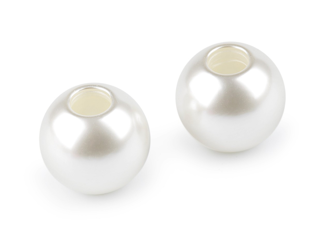 Plastové voskové korále Ø30 mm, barva 1 (F2) bílá perleť