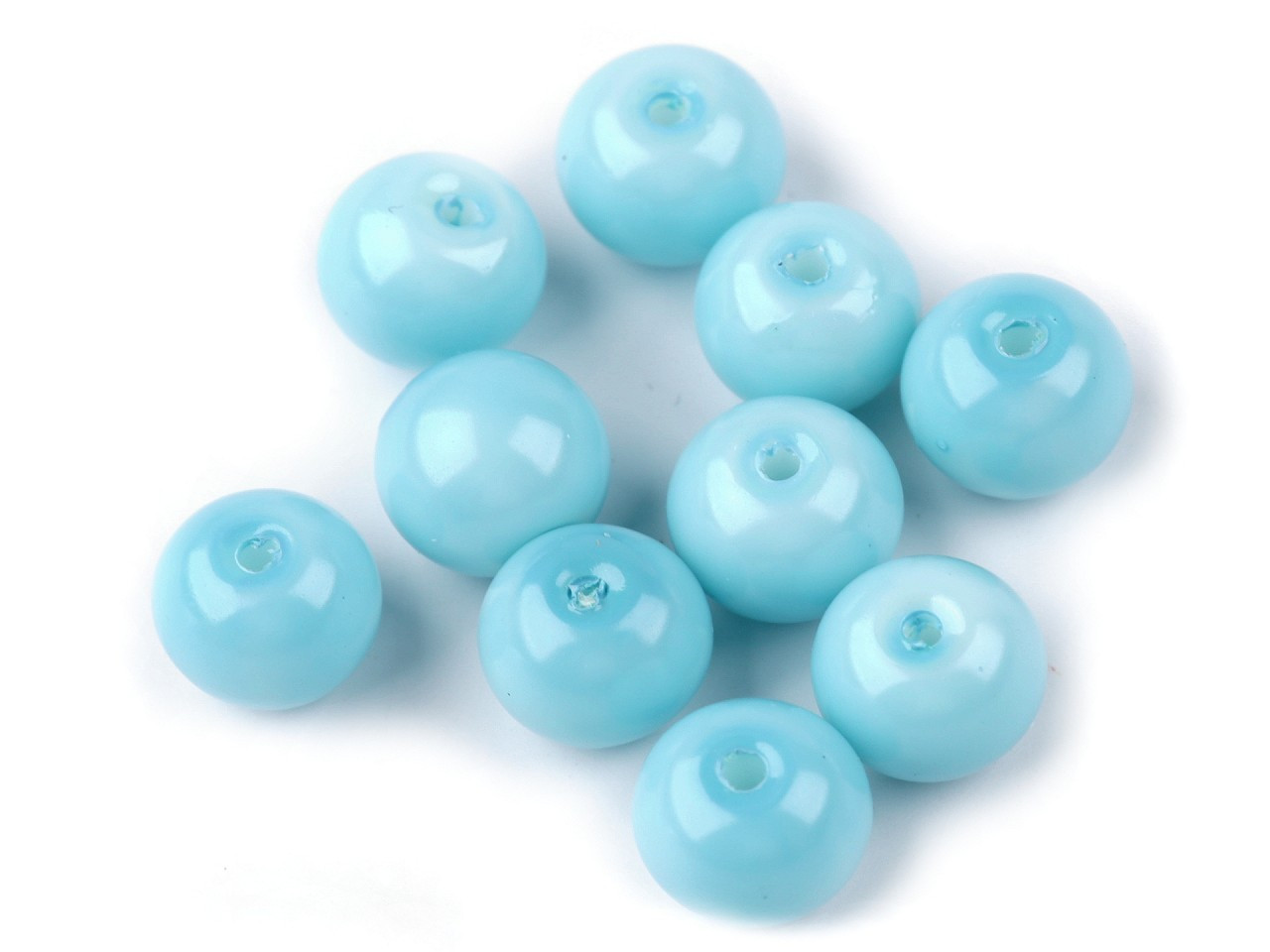 Skleněné voskové perly Ø8 mm, barva 60B modrá světlá