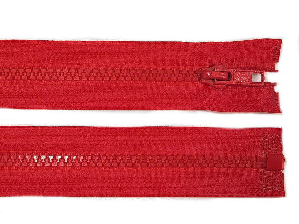 Kostěný zip šíře 5 mm délka 35 cm bundový, barva 148 červená