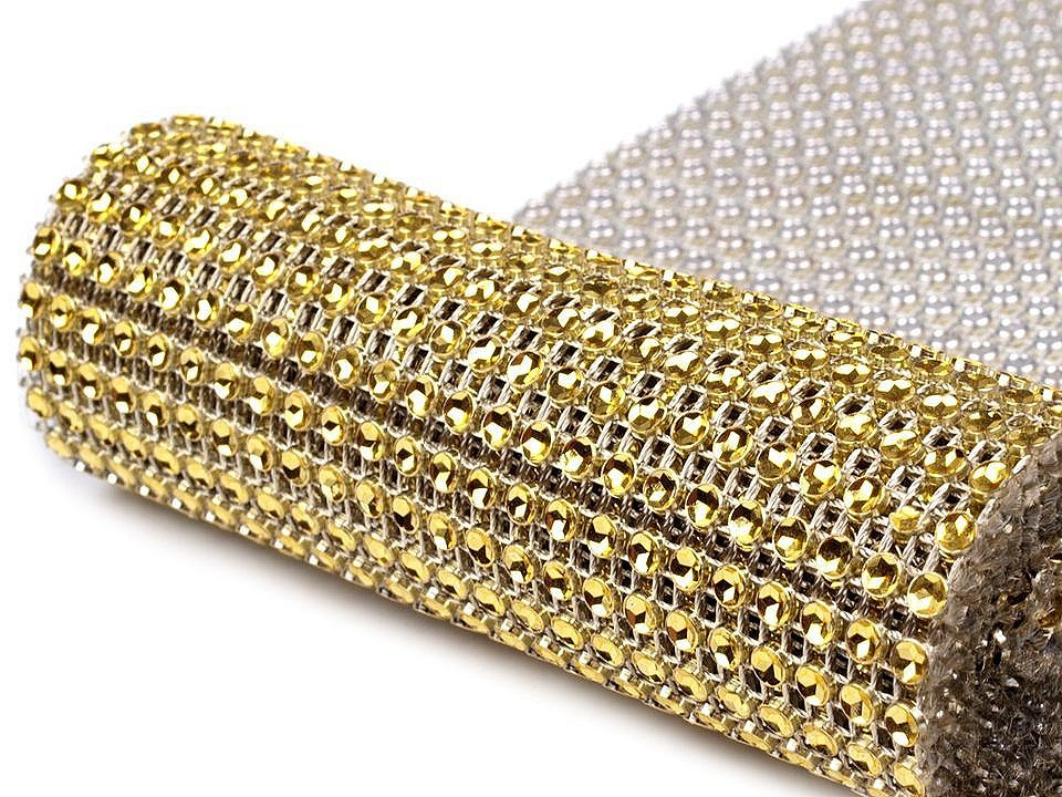 Diamantový pás / borta šíře 11,5 cm 2. jakost, barva 2 zlatá