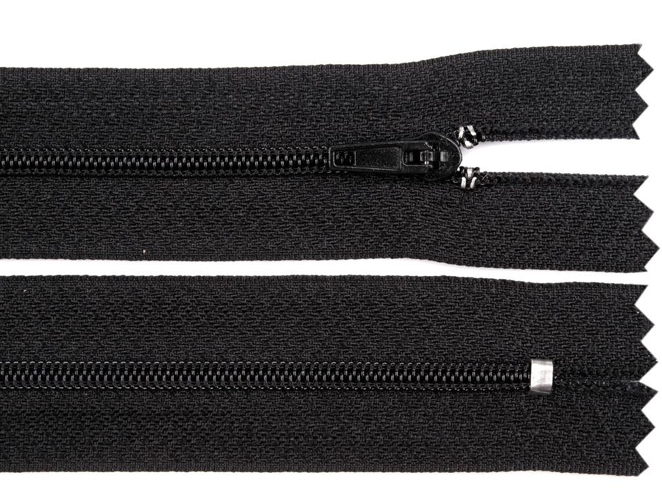 Spirálový zip šíře 3 mm délka 45 cm pinlock, barva Černá