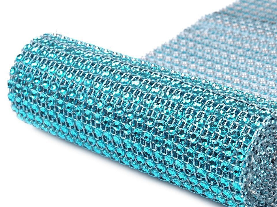 Diamantový pás / borta šíře 11,5 cm 2. jakost, barva 7 modrá blankytná